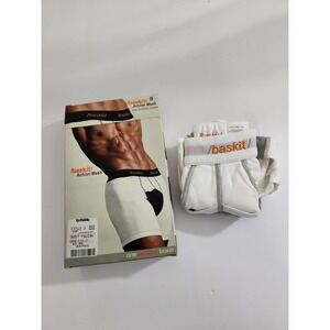 Baskit Action Mesh‎ Boxer Briefs White Gray Vintage Athletic Small